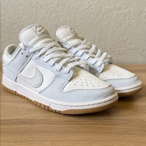 Nike Dunk Low White & Light Blue/Gum Sole